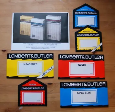 1980s Lambert And Butler Cigarettes Shop Advertising Cards & Postcard Tobacciana • £11.45