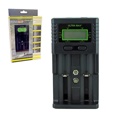 Universal Battery Charger 18350 Cr123a 18650 Lithium Battery Charge Lcd Screen • £17.99