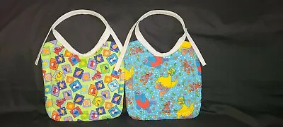 2 New Handmade Large Elmo & Sesame Street Baby/toddler Bibs With Ties • $9.99