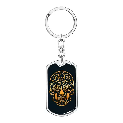 Calavera Mexican Sugar Skull 25 Color Stainless Steel Or 18k Gold Premium Swive • £62.69