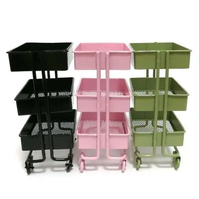£12.17 • Buy Doll House Accessories,1/12 Doll House 3 Tier Storage Rack Trolley Kitchen