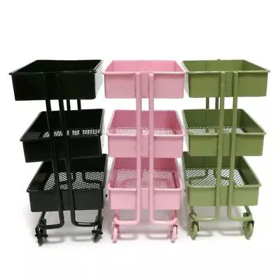 £12.17 • Buy Doll House Accessories,1/12 Doll House 3 Tier Storage Rack Trolley Kitchen