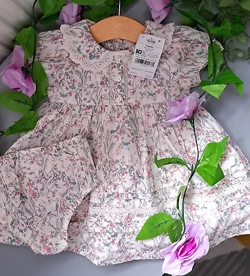 Baby Girl 6-9 Months BNWT NEXT Stunning Linen Dress Set • £2.50