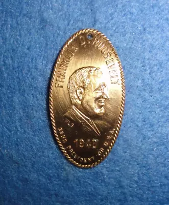 Early Elongated Penny  Franklin D. Roosevelt 1940  Martin & Dow FDR-19. • $0.99