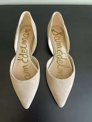 ❤️SAM EDELMAN Beige Natural Suede Pointed Toe Flats Size UK 3.5 • £29.90