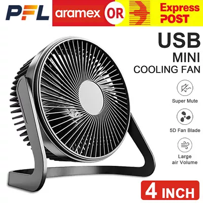 Portable 360° Mini Fan Travel USB Clip On Desk Pram Car Cooling Fan Quiet 4inch • $14.80