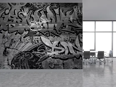 £21.99 • Buy Graffiti Wall Urban Art Black And White Photo Wallpaper Wall Mural (15654647)