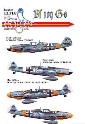 EagleCals Decals 1/32 MESSERSCHMITT Bf-109G-6 Fighter JG52 & JG51 • $16.99