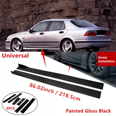 86  Fit For Saab 9-5 99-05 Side Skirt Lip Extension Splitter Rocker Panel Gloss • $52.52