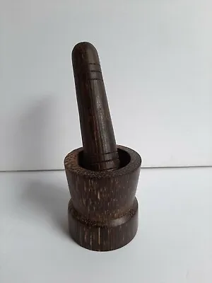 Sri Lankan Small Wooden MOTAR & PESTLE Excellent Condition Free Shipping  • $19.99