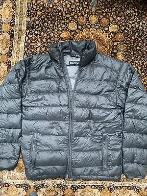 Marmot 800 Fill Gray Down Jacket Full Zip Mens M • $39.99