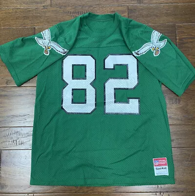 Vintage MIKE QUICK No 82 PHILADELPHIA EAGLES Sand-Knit Size L Kelly Green Jersey • $175