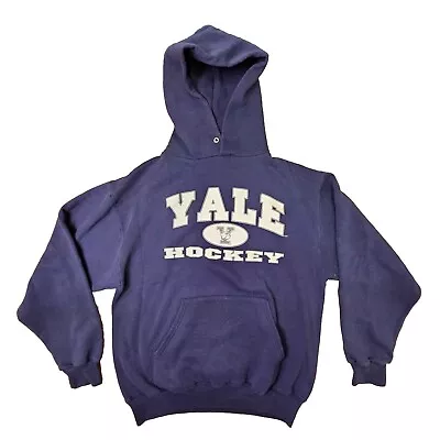 Yale University Hockey Jerzees Adult Hoodie Sweatshirt Medium Blue Navy N4b • $19.99