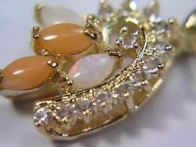 **** Necklace Opal Coral Designer Vintage Gemstone Semi-precious Pendants 769oco • $9.95