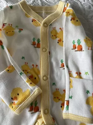 Gymboree Footed Sleeper Preemie Yellow Chicks Duck Carrots NWOT Unisex 0-5 Lbs • $38