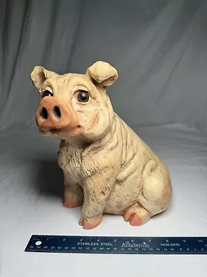 Pig Statue Universal Statuary Corp 1987 Vintage Decor Realistic Eyes USA • $59.99