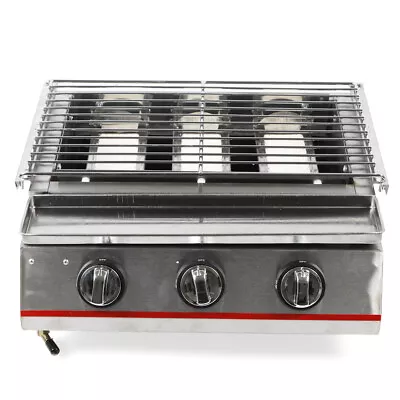 Outdoor Commercial 3 Burner Gas LPG Grill Camping Smokeless BBQ Infrared Cooker • $68.41