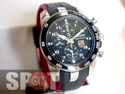  Seiko Sportura FC Barcelona Chronograph Men's Watch SNAE93P1 • $449.42