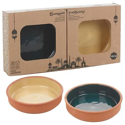 Mix Colour Terracotta Ramekin Set 16cm Oven Cooking Dish Serving Dip Tapas Bowl • £9.75