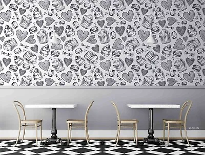 3D Sweet Cupcake Pattern Wallpaper Wall Mural Removable Self-adhesive Sticker034 • $349.99