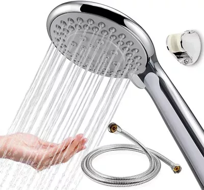 Chrome Shower Head And Hose Set Replacement For Grohe Mira Triton Aqualisa NEW • £8.50