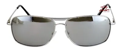 Aviator Chrome Metal Square Rectangular Pilot Sunglasses Full Silver Mirror 85M • $9.99