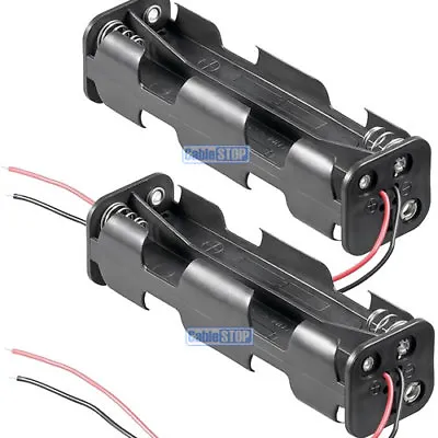 PACK OF 2 - AA X 8 Battery Holder With Connection Wire Cable Loose Ends • £97.95