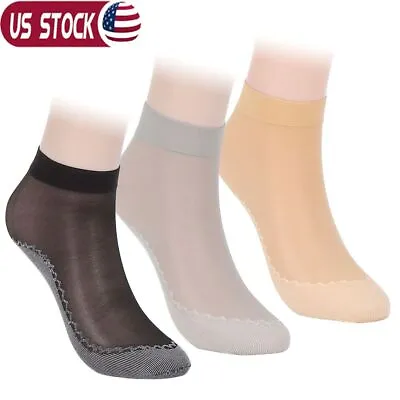 $8.64 • Buy 10 Pairs Women Ankle Socks Nylon Ultra-thin Elastic Sheer Silky Short Stockings