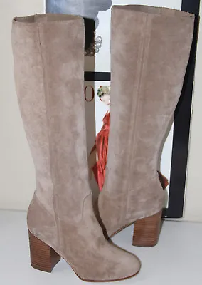 Via Spiga Becket Suede Antelope Wide Calf Boots  Sz 5.5  $395  *77 New  • $120.95