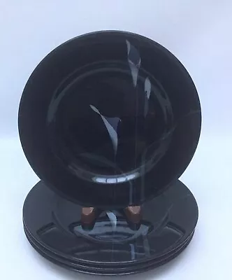 Mikasa Galleria Opus Black FK701 4 Salad Plates 8 1/4” • $25.50