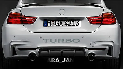 TURBO Vinyl Decal Racing Sport Speed Car Bumper Logo Emblem Sticker SILVER • $18.66