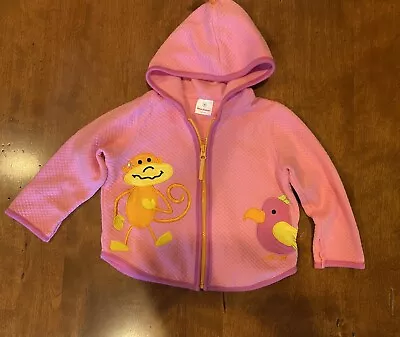 Girls Hanna Andersson Hoodie Animal Lightweight Jacket Size 80 Or 12/18 Mos US  • $23.99