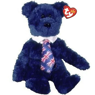£2.75 • Buy Rare Ty Pops Navy Bear Beanie With Fab British Flag Tie   New Birthday/Father's