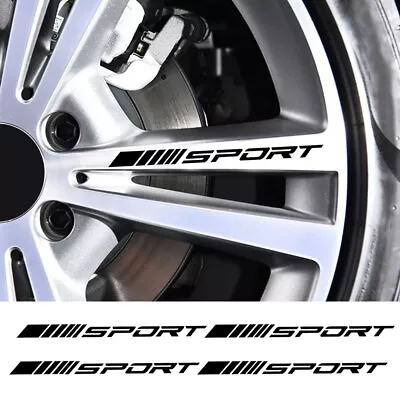 4Pcs SPORT Style Car Rims Wheel Hub Racing Sticker Graphic Decal Strip Black DIY • $2.79