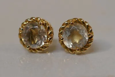 Gorgeous 10kt Yellow Gold & Labradorite Quartz Stud Earrings - 1.6 Grams  • $149.95