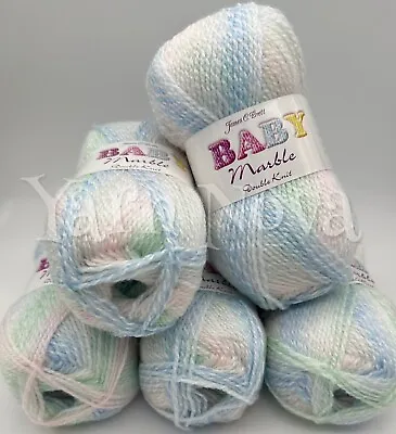 James C Brett Baby Marble Double Knitting Crochet Yarn Wool - 5x100g Balls -BM29 • £13.99