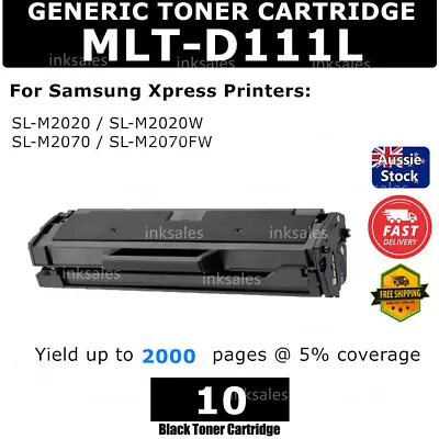 10x MLT-D111L MLTD111L MLT D111L D111S Toner For Samsung SL M2020  M2020W M2070 • $154