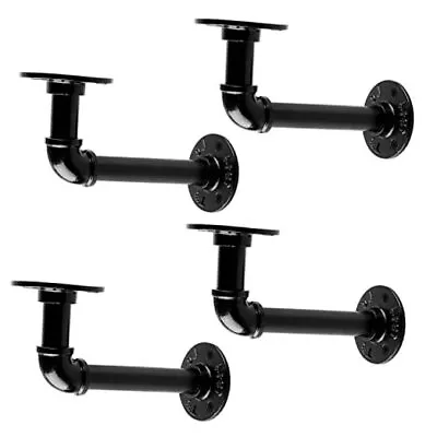 4 Pack Industrial Pipe Shelf Bracket - Rustic L-Shaped Shelving 4 Pack 7*4 Inch • $27.98