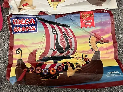 Classic- 1995 Mega Bloks Legend Viking Ship Retired #9604 (Only What Is Seen) • $29.99