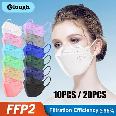 4-Layer KF94 FFP2 Face Masks 10-100PC Disposable Filter 3D Mouth Face Mask Cover • $15.04