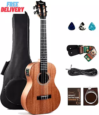 CB402 Baritone Electric Ukulele All Solid Mahogany Wood 30'' Professional Wood U • $179.74