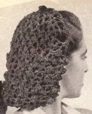 Vintage Crochet PATTERN Snood Hairnet Hair Net Fishnet • $7.99