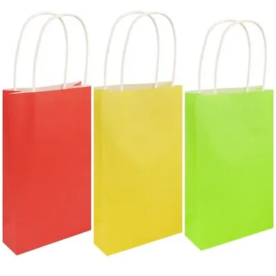 £0.99 • Buy Bright Paper Party Bags With Handles - Recyclable Party , Loot , Gift , Birthday