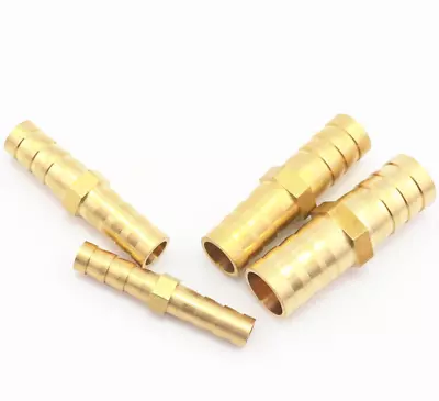 £2.45 • Buy Metal Brass Straight Hose Joiner Barbed Connector Air Fuel Water Pipe Gas Tubing