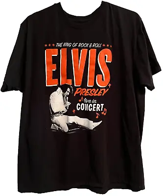 Elvis Prseley Live In Concert King Of Rock And Roll T-shirt Black Men's 2XL • $12.99