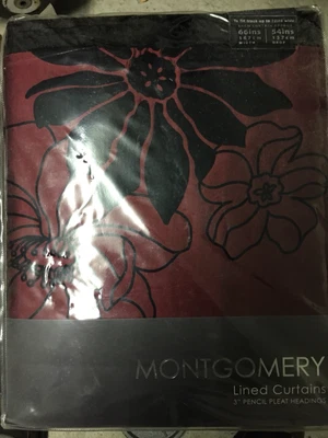 £20.99 • Buy Montgomery Curtains Lined 66 Width 54 Drop Zenith 3” Pencil Pleat Headings