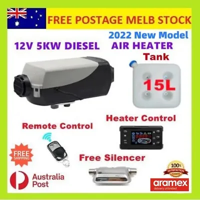$157.99 • Buy 5KW 12V Air Diesel Heater Tank Vent Duct Thermostat Caravan Motorhome Remote AU