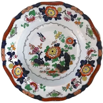 Antique English Hicks Meigh & Johnson Real Stone China Chinoiserie Bowl C. 1830 • $110