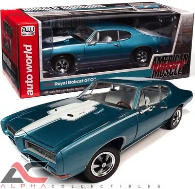 Autoworld Amm1277 1:18 1968 Pontiac Gto (meridian Turquoise) Hemmings • $89.99