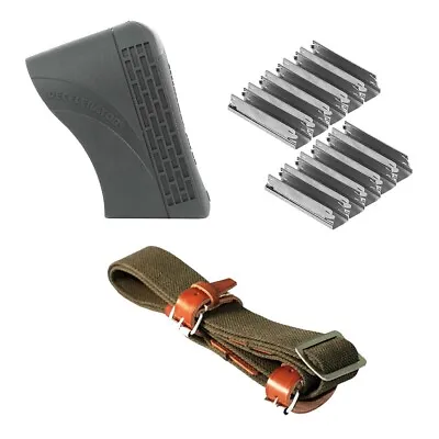 Mosin Nagant Kit W/ 10 Pack 5rd Stripper Clips + Rifle Sling + Recoil Buttpad • $50.33